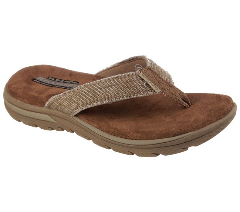 Skechers Relaxed Fit: Supreme - Bosnia - Mens Flip Flops Brown [AU-VR7613]